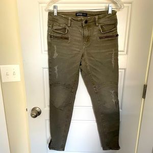 Army Green Jeans w/ Zippers